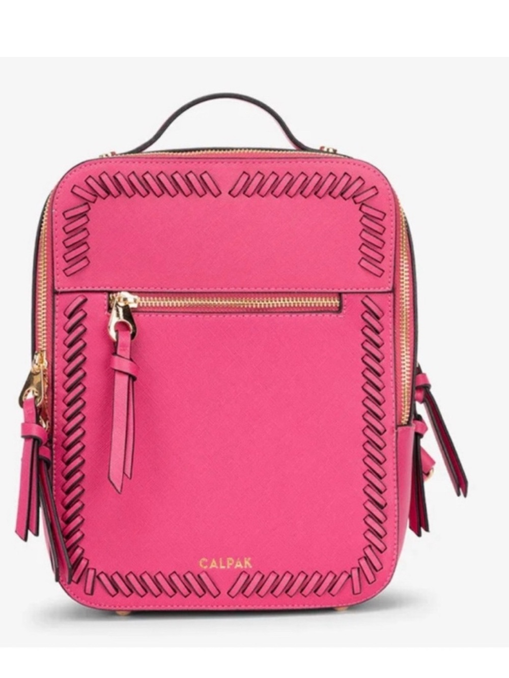 Calpak Hot Pink Whipstitch Mini Backpack